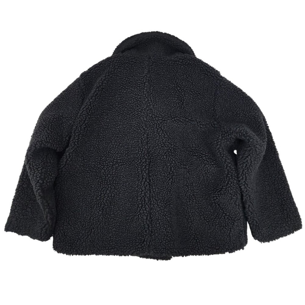 New Time and Tru Womens XL Teddy Faux Shearling Black Popcorn Fleece Jacket Coat - Picture 4 of 16